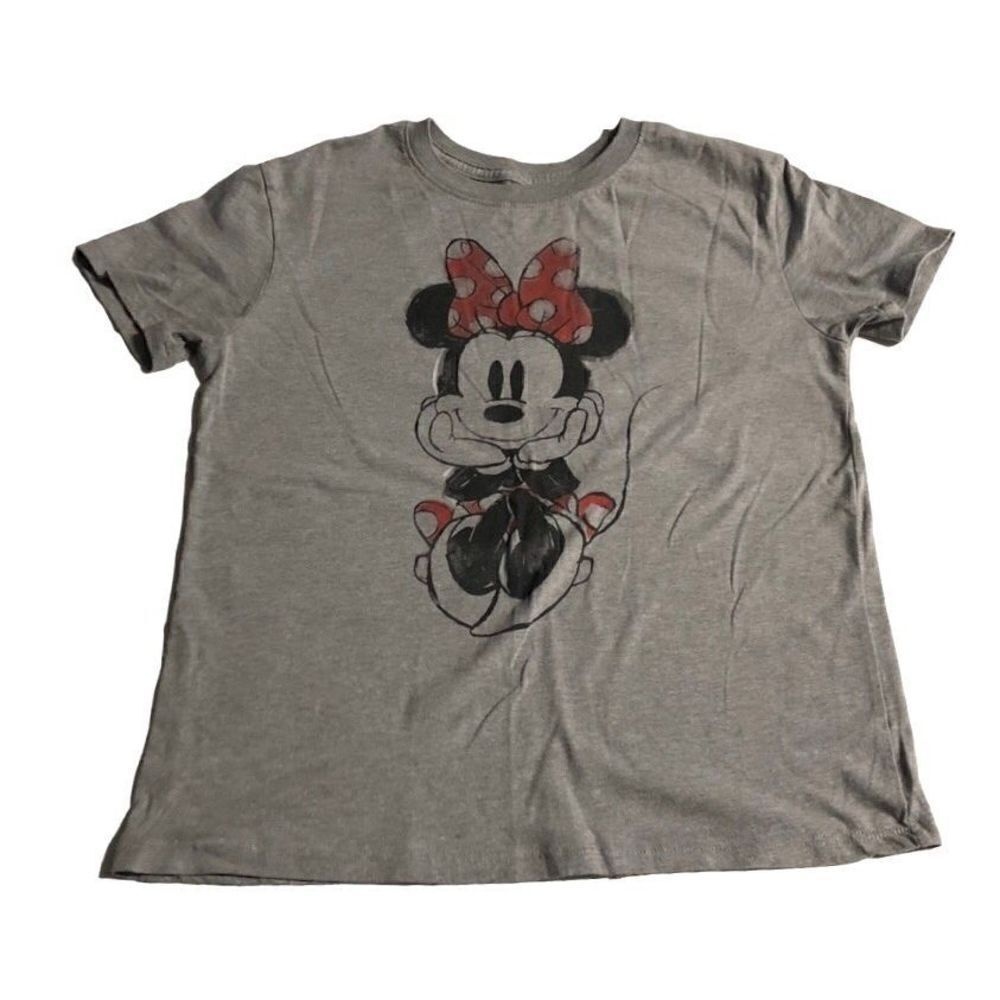 Minnie Mouse Disney‎ Womens Size Small Short Sleeve Graphic Tee T-Shirt Gray